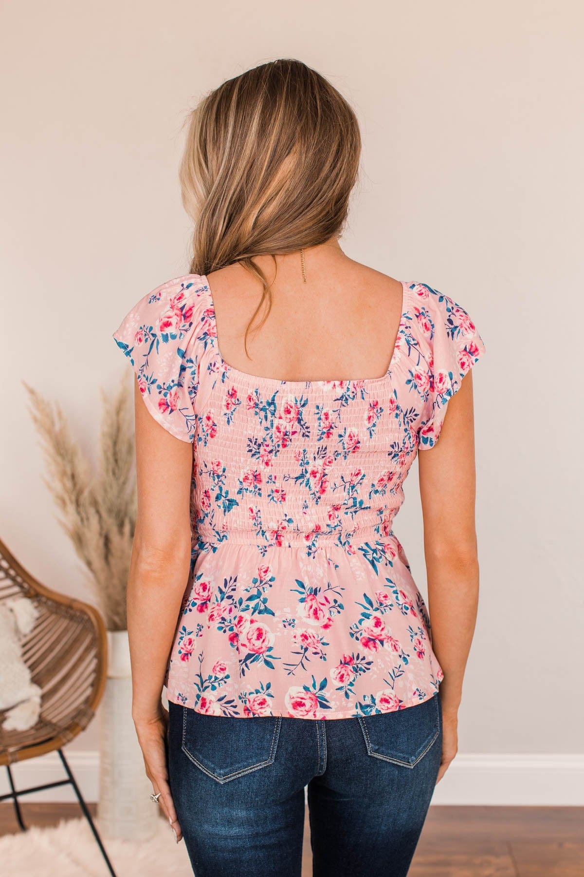 Dearest Rose Off-The-Shoulder Blouse- Pink