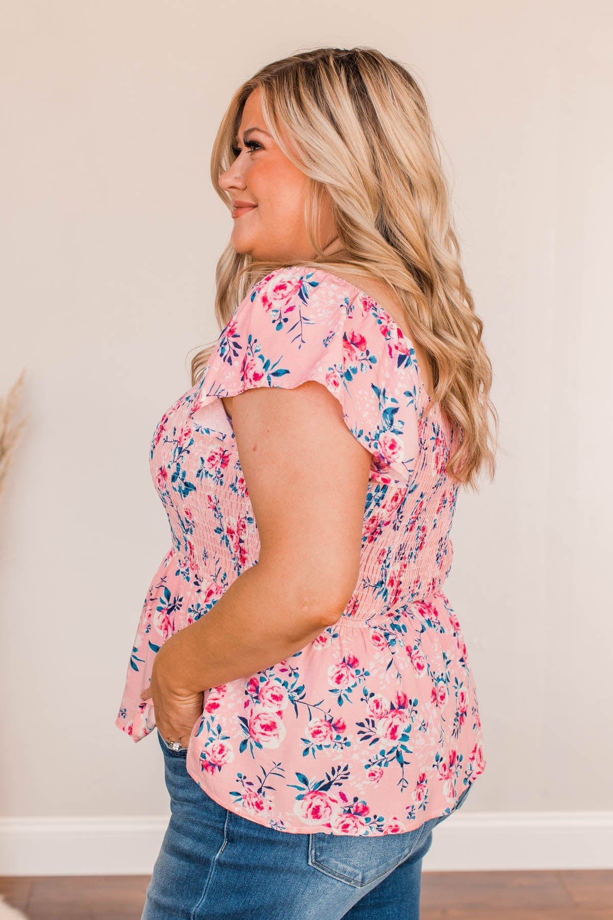 Dearest Rose Off-The-Shoulder Blouse- Pink
