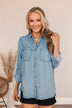 Don't Lose Focus Chambray Top- Light Wash