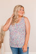 Pleasant Poppy Floral Tank- Denim Blue