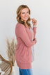 Comfortable With Myself Knit Cardigan- Dusty Rose