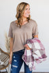 Start My Day Short Sleeve Top- Taupe