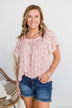 Strawberry Fields Floral Top- Blush