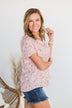 Strawberry Fields Floral Top- Blush