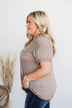 Start My Day Short Sleeve Top- Taupe