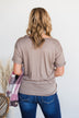 Start My Day Short Sleeve Top- Taupe