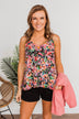Dream Of The Beach Floral Tank- Black
