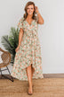 Vintage Vacation High Low Dress- Sage & Cream