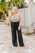 High Expectations Striped Jumpsuit- Black & White