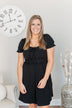 Sincere Smiles Smocked Knit Dress- Black