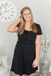 Sincere Smiles Smocked Knit Dress- Black