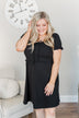 Sincere Smiles Smocked Knit Dress- Black