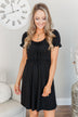 Sincere Smiles Smocked Knit Dress- Black
