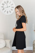 Sincere Smiles Smocked Knit Dress- Black