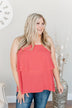Moments With You Tiered Tank Top- Dark Coral