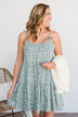 Any Moment Now Mini Dress- Sage