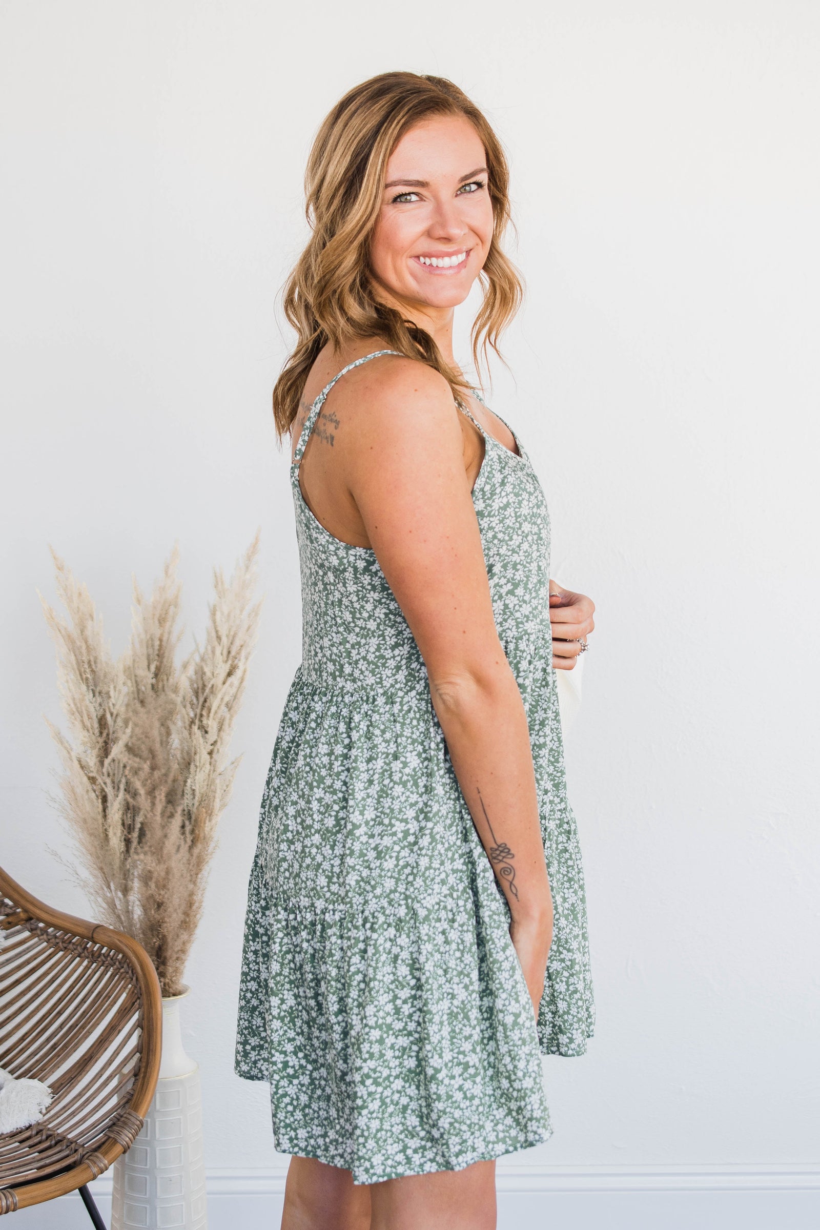 Any Moment Now Mini Dress- Sage