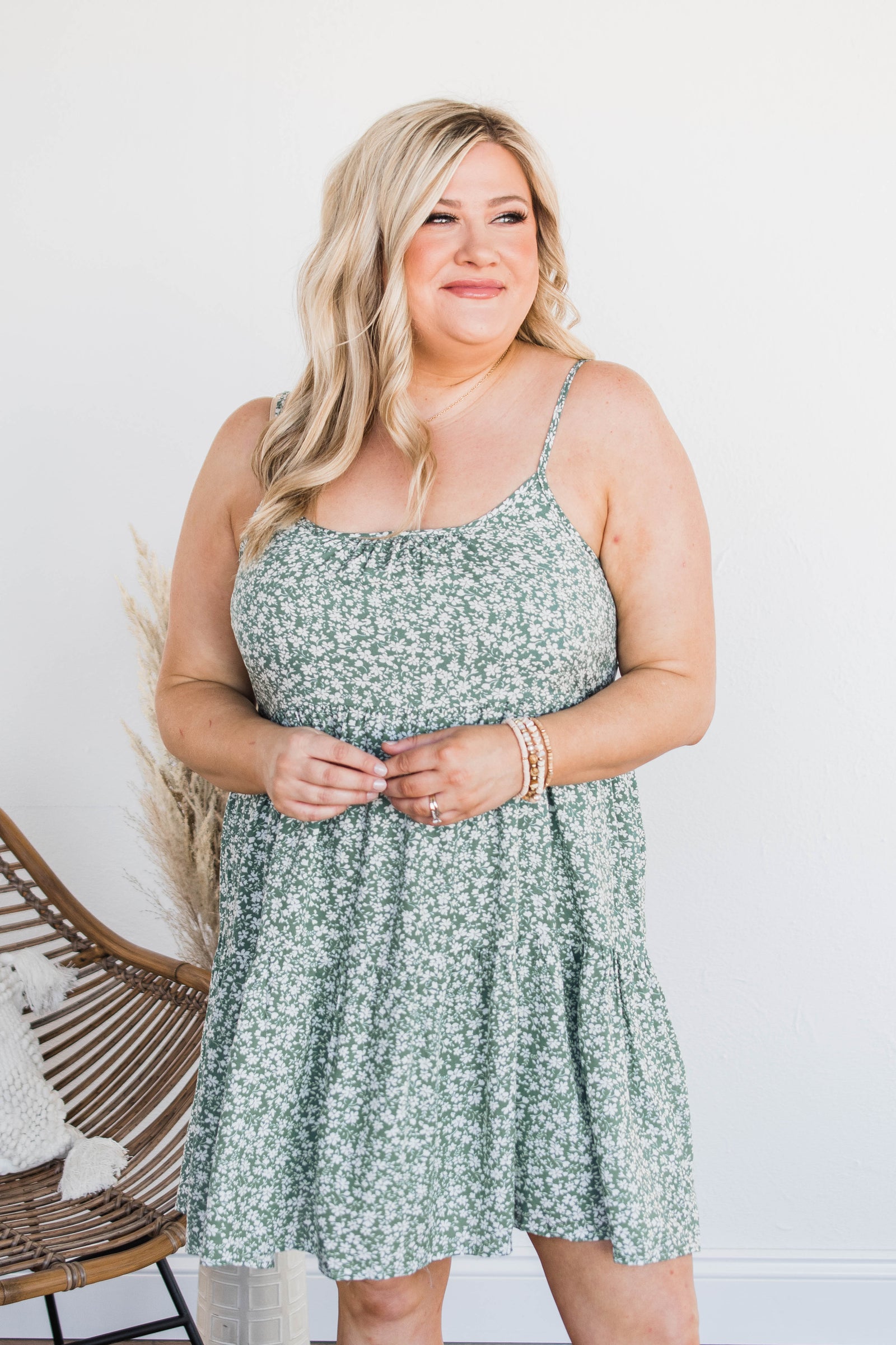 Any Moment Now Mini Dress- Sage