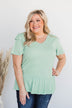 Change My Ways Ruffle Sleeve Top- Mint