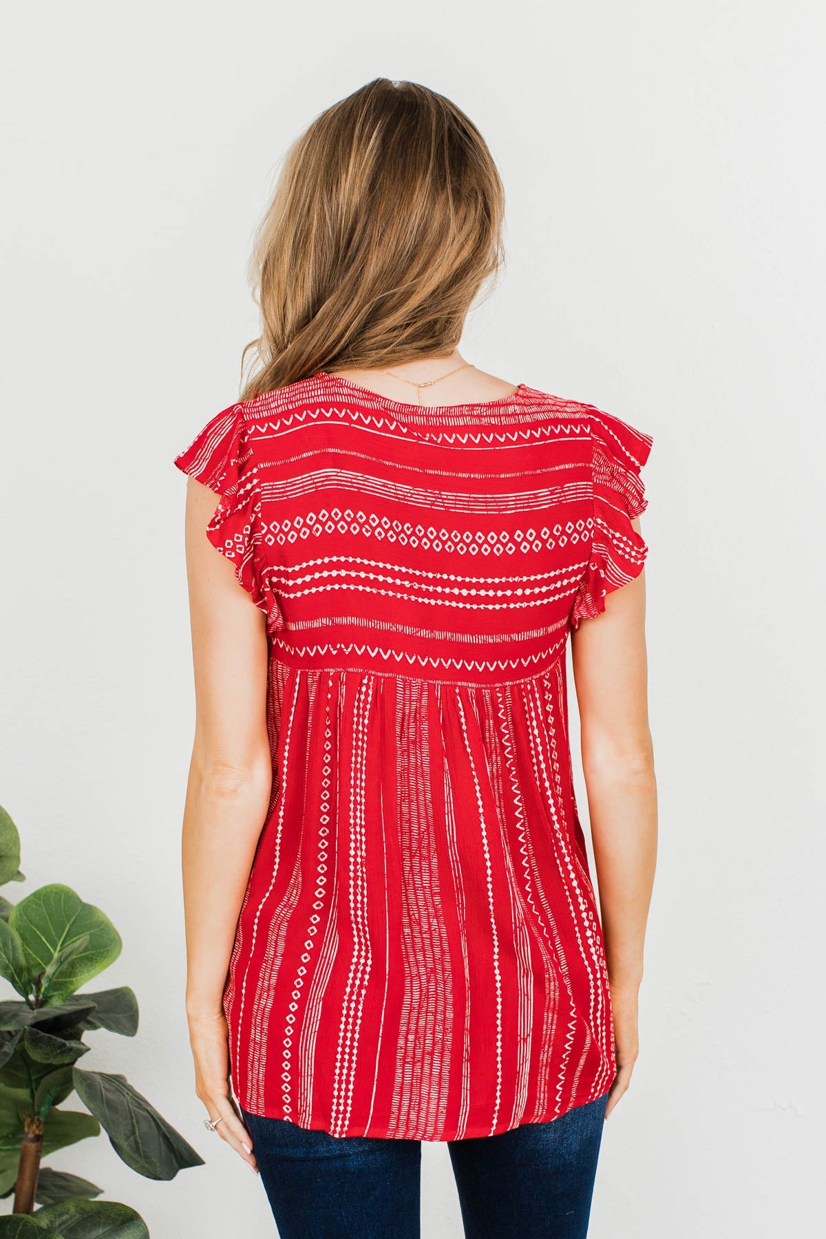 Make Way For The New Embroidered Blouse- Red