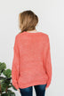Endlessly Cozy Knit Pocket Sweater- Coral