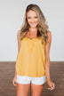 Take A Stand Crochet Tank Top- Golden Yellow