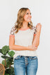 Wildly Effortless Short Sleeve Top- Beige & Pink