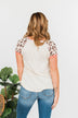 Wildly Effortless Short Sleeve Top- Beige & Pink