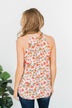 Blooming Buds Floral Wrap Tank- Cream