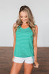All About That Striped Tank- Green