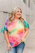 Look On The Bright Side Tie Dye Top- Neon Multi-Color