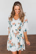 Anything I Want V-Neck Floral Dress- Ivory