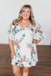 Anything I Want V-Neck Floral Dress- Ivory