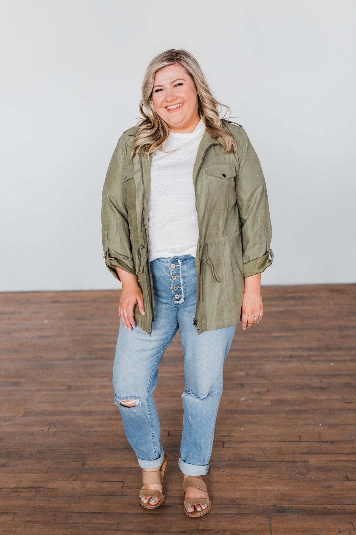 Care About You Lightweight Jacket- Olive