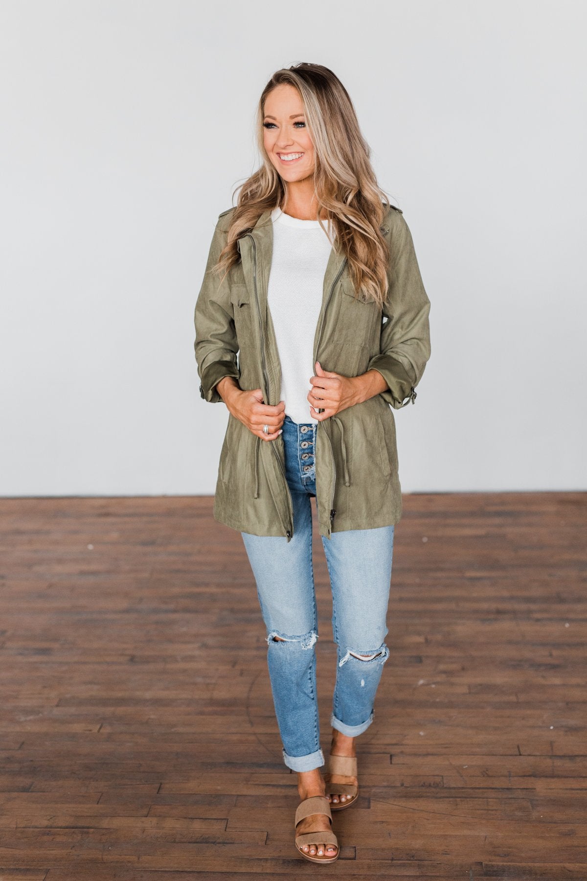 Care About You Lightweight Jacket- Olive