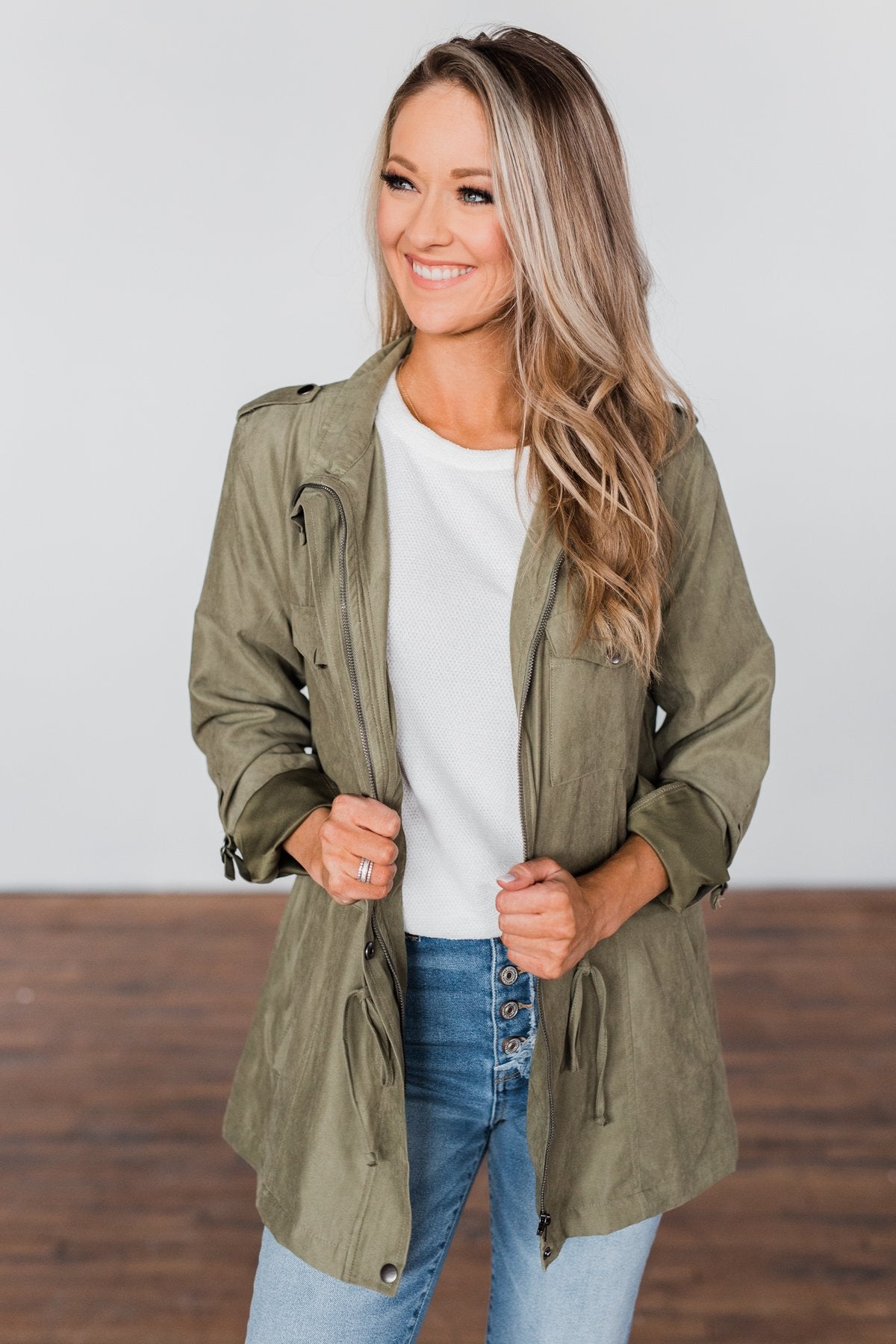 Care About You Lightweight Jacket- Olive