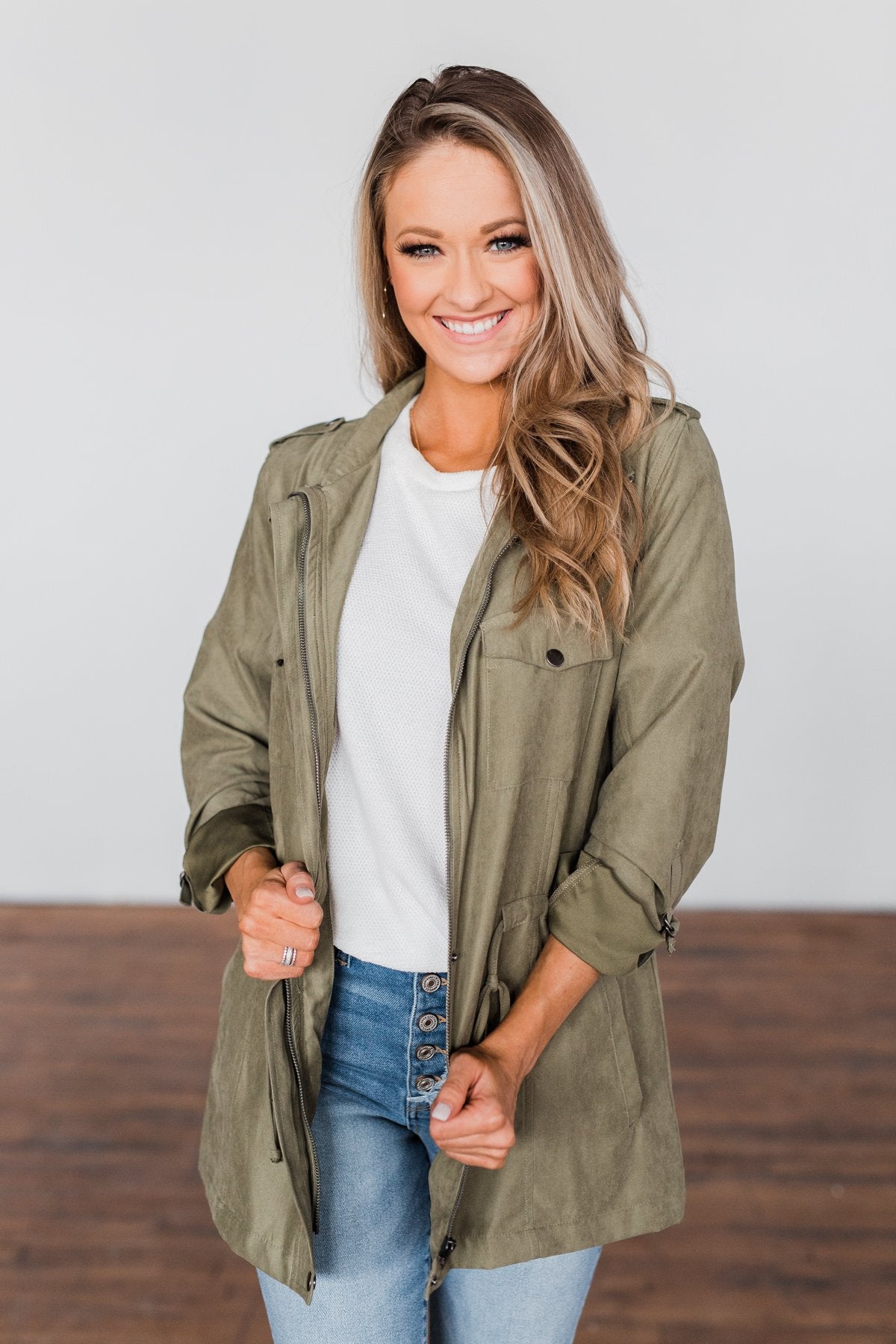 Care About You Lightweight Jacket- Olive