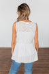 Come Back To Me Button Tank Top- Off White