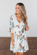 Anything I Want V-Neck Floral Dress- Ivory