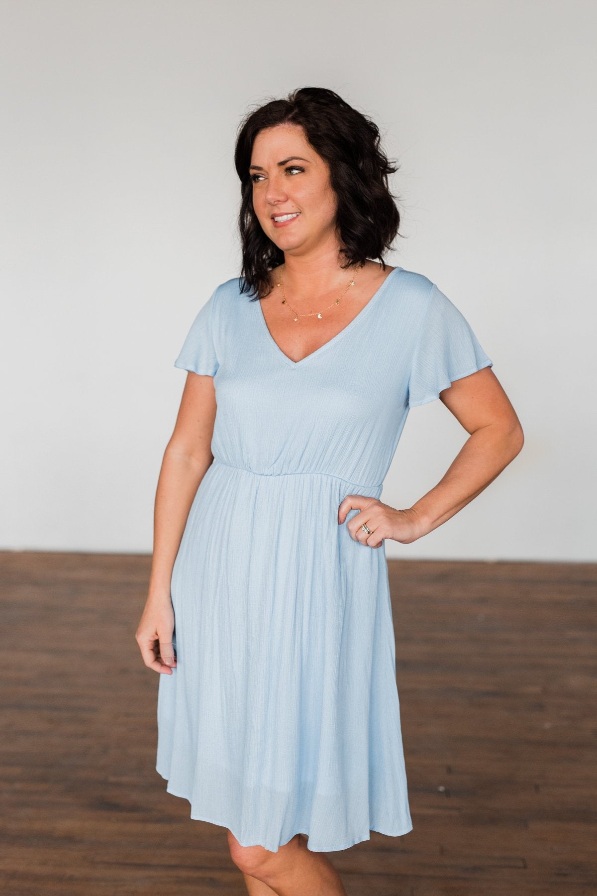 Here We Go Again Dress- Baby Blue