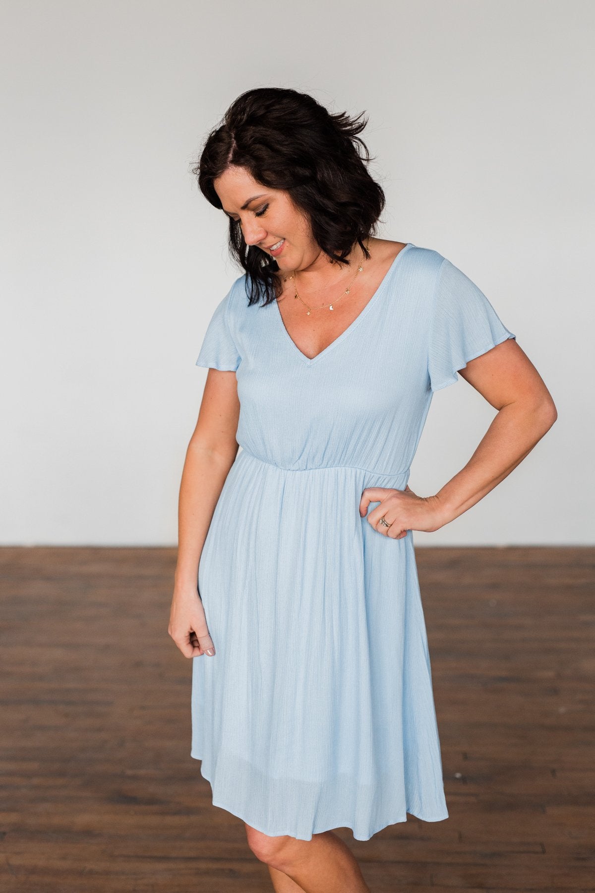Here We Go Again Dress- Baby Blue