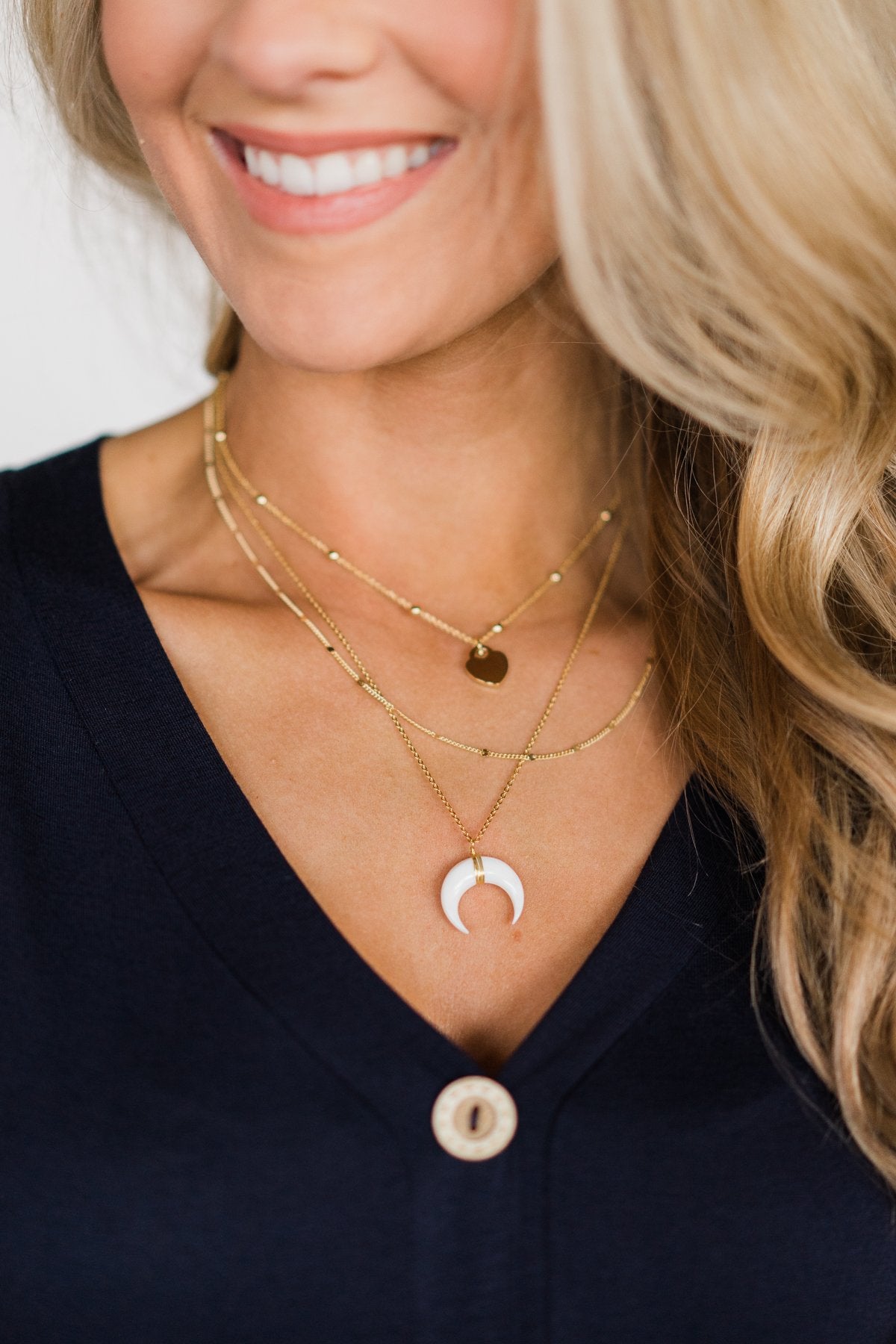 Classic Crescent Gold Necklace
