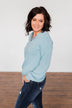 Crossed My Mind Pullover Top- Dusty Teal
