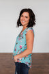 How Lovely Floral Tank Top- Blue