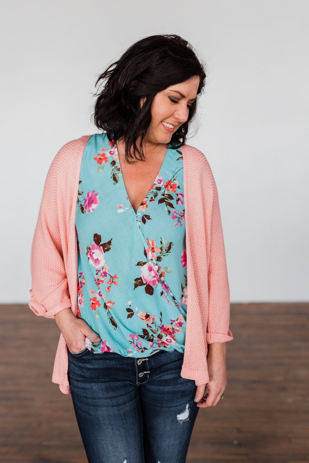 The Perfect Knit Cardigan- Salmon Pink