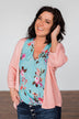 The Perfect Knit Cardigan- Salmon Pink