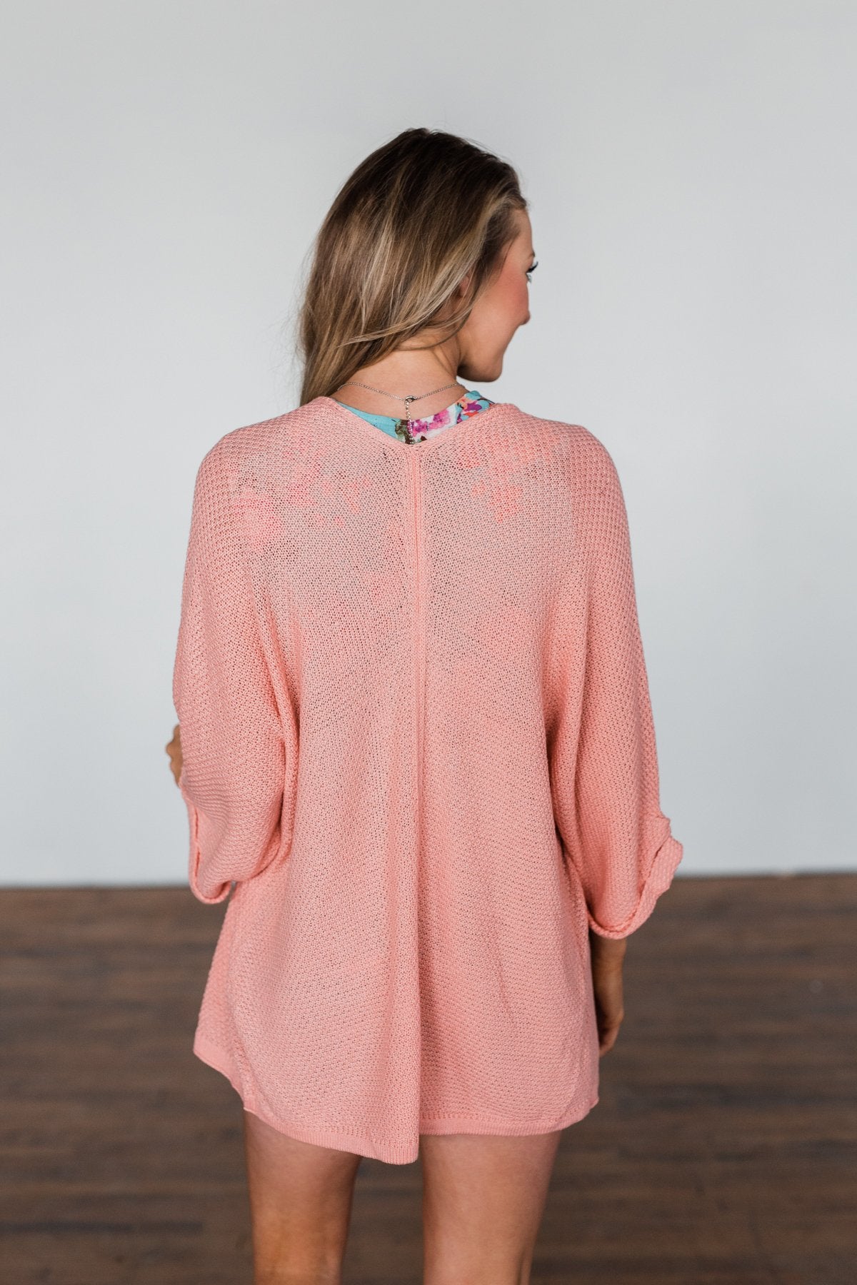 The Perfect Knit Cardigan- Salmon Pink