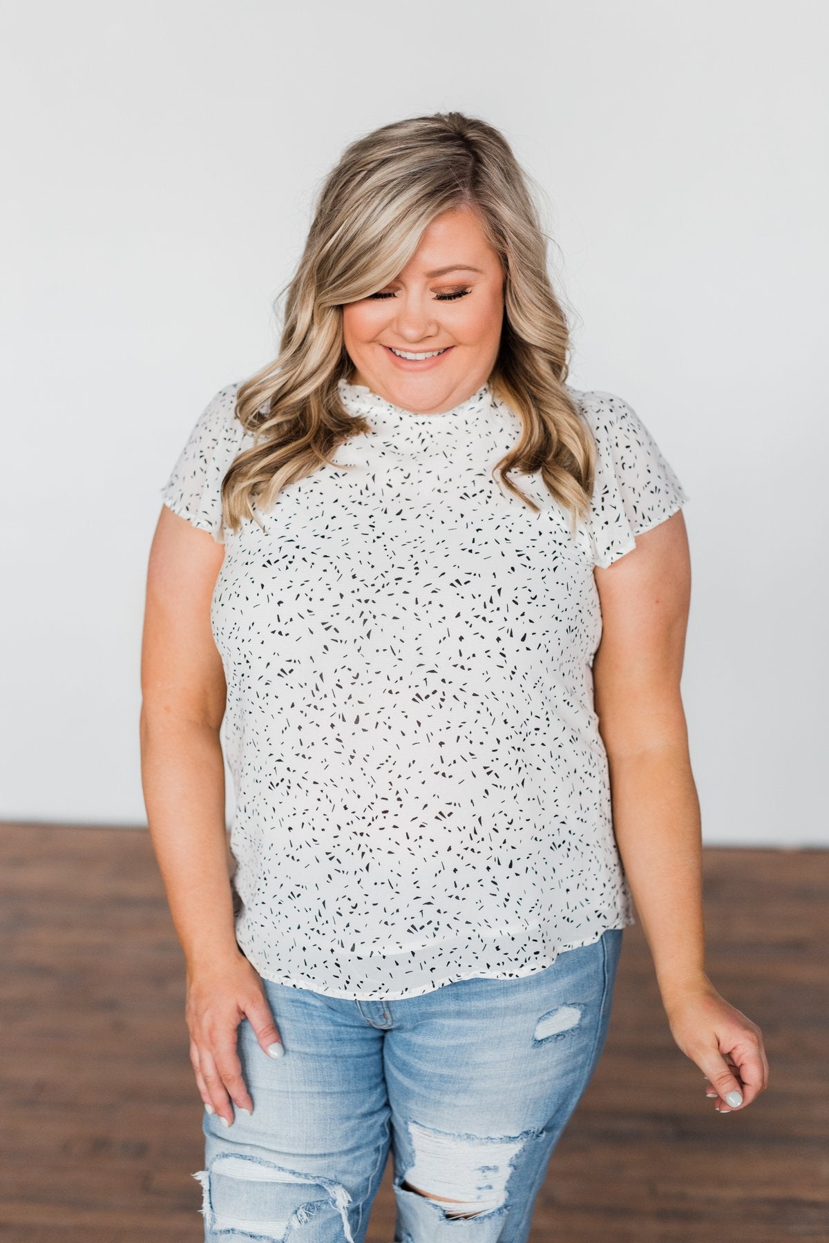 Give It A Go Ruffle Sleeve Top- Ivory