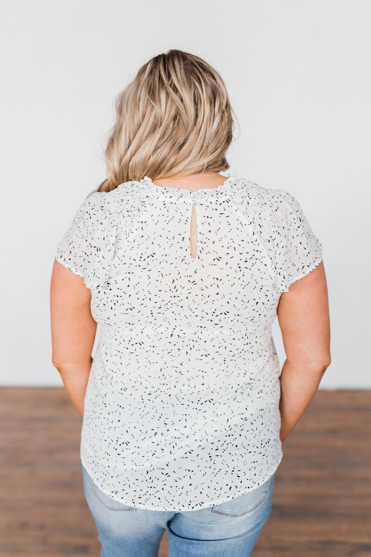 Give It A Go Ruffle Sleeve Top- Ivory