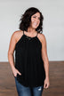 Caught My Heart Halter Tank Top- Black